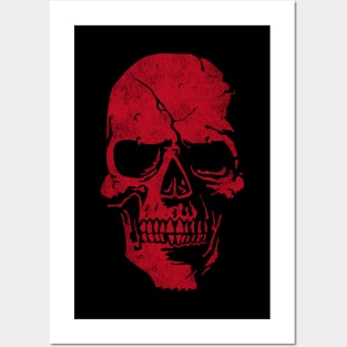 Crimson Skull Graphic - Cool Badass Distressed Art Posters and Art